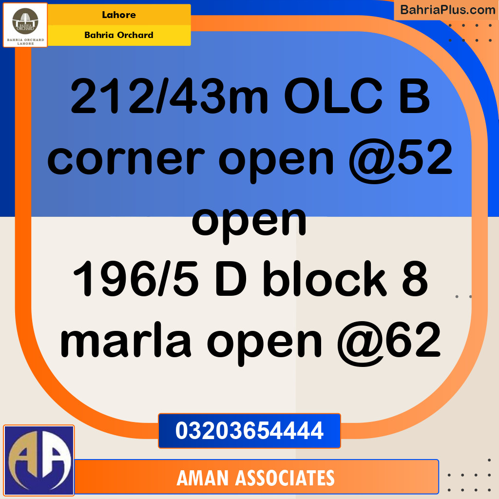 Residential Plot for Sale in Bahria Orchard, Lahore - (BP-221766)