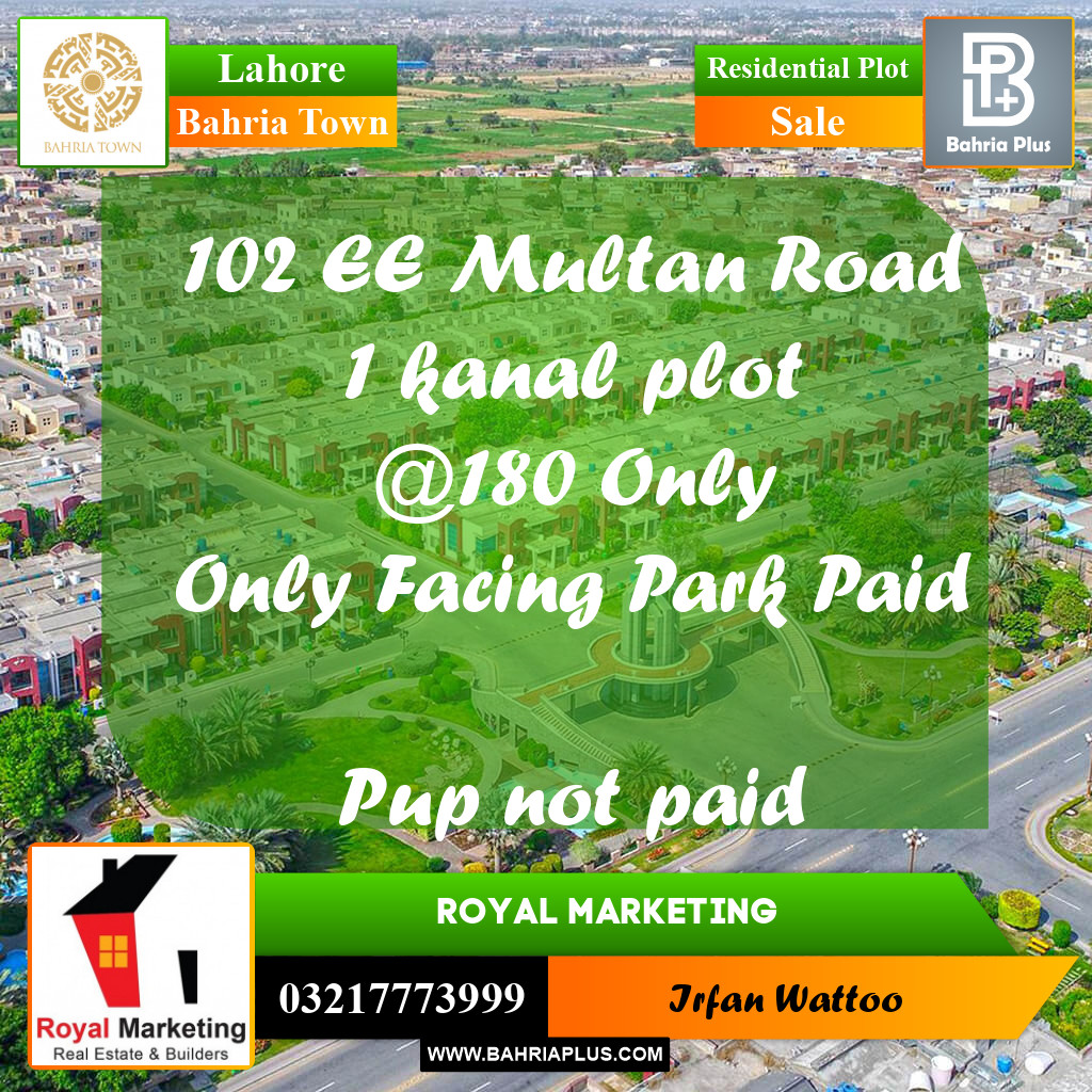 Residential Plot for Sale in Bahria Town, Lahore - (BP-221804)