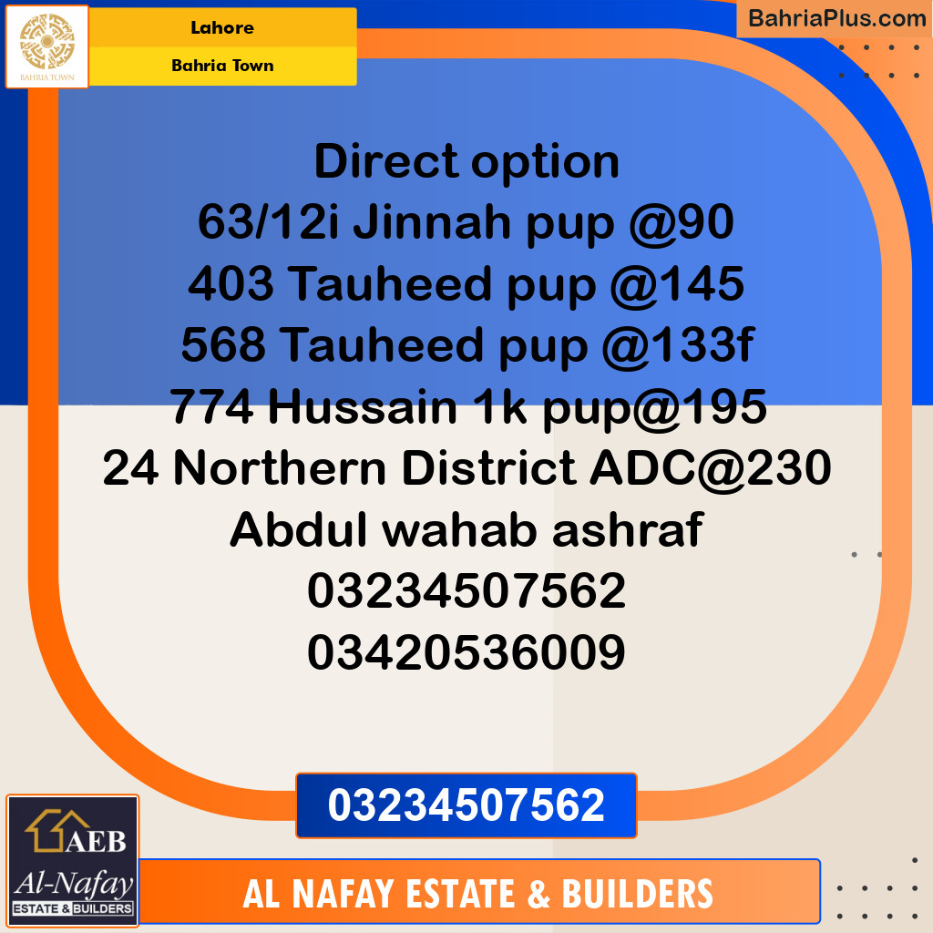 Residential Plot for Sale in Bahria Town, Lahore - (BP-221889)