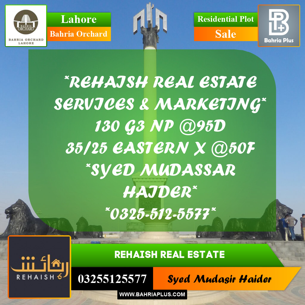 Residential Plot for Sale in Bahria Orchard, Lahore - (BP-221940)