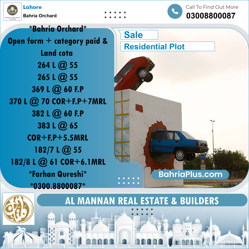 Residential Plot for Sale in Bahria Orchard, Lahore - (BP-221980)