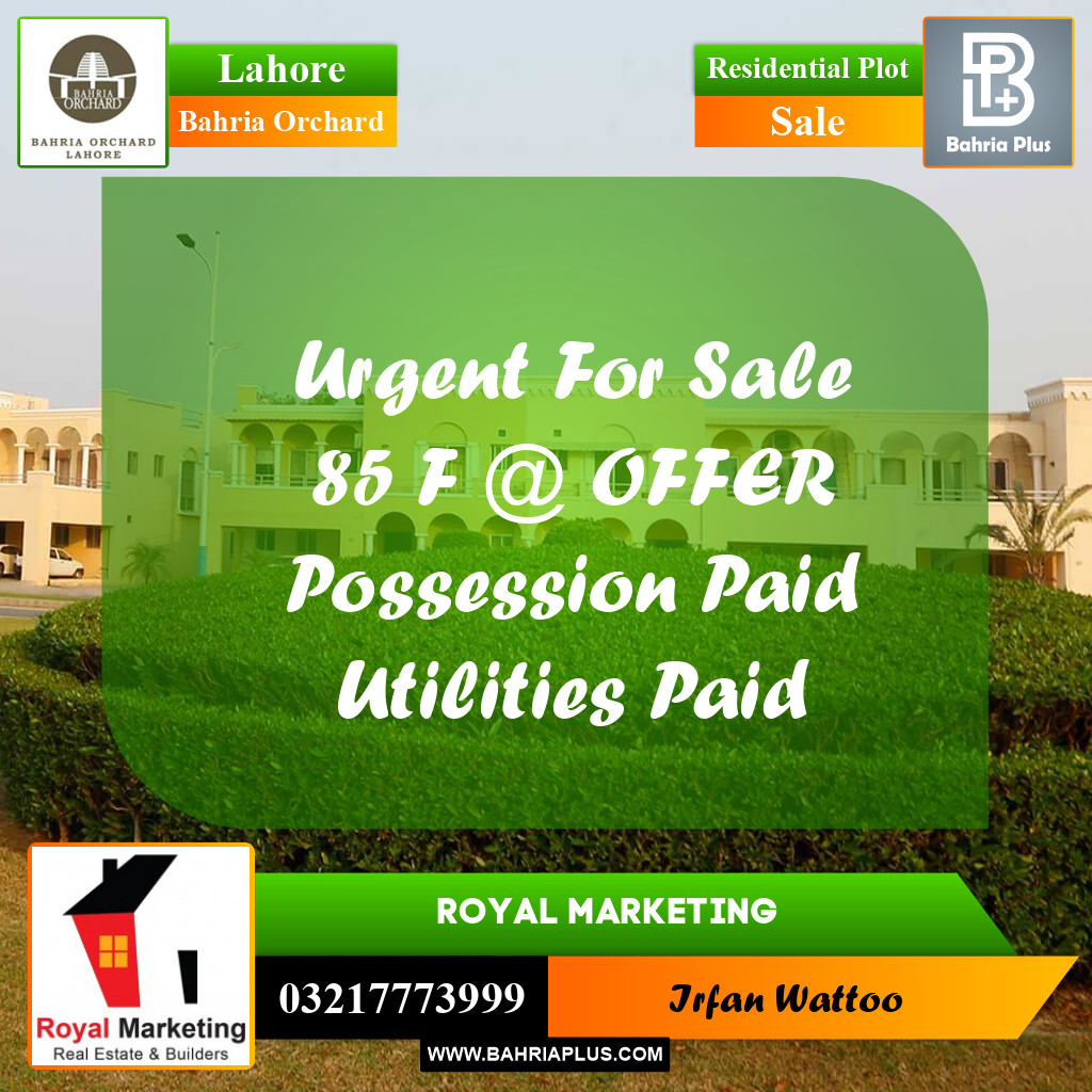 Residential Plot for Sale in Bahria Orchard, Lahore - (BP-222075)