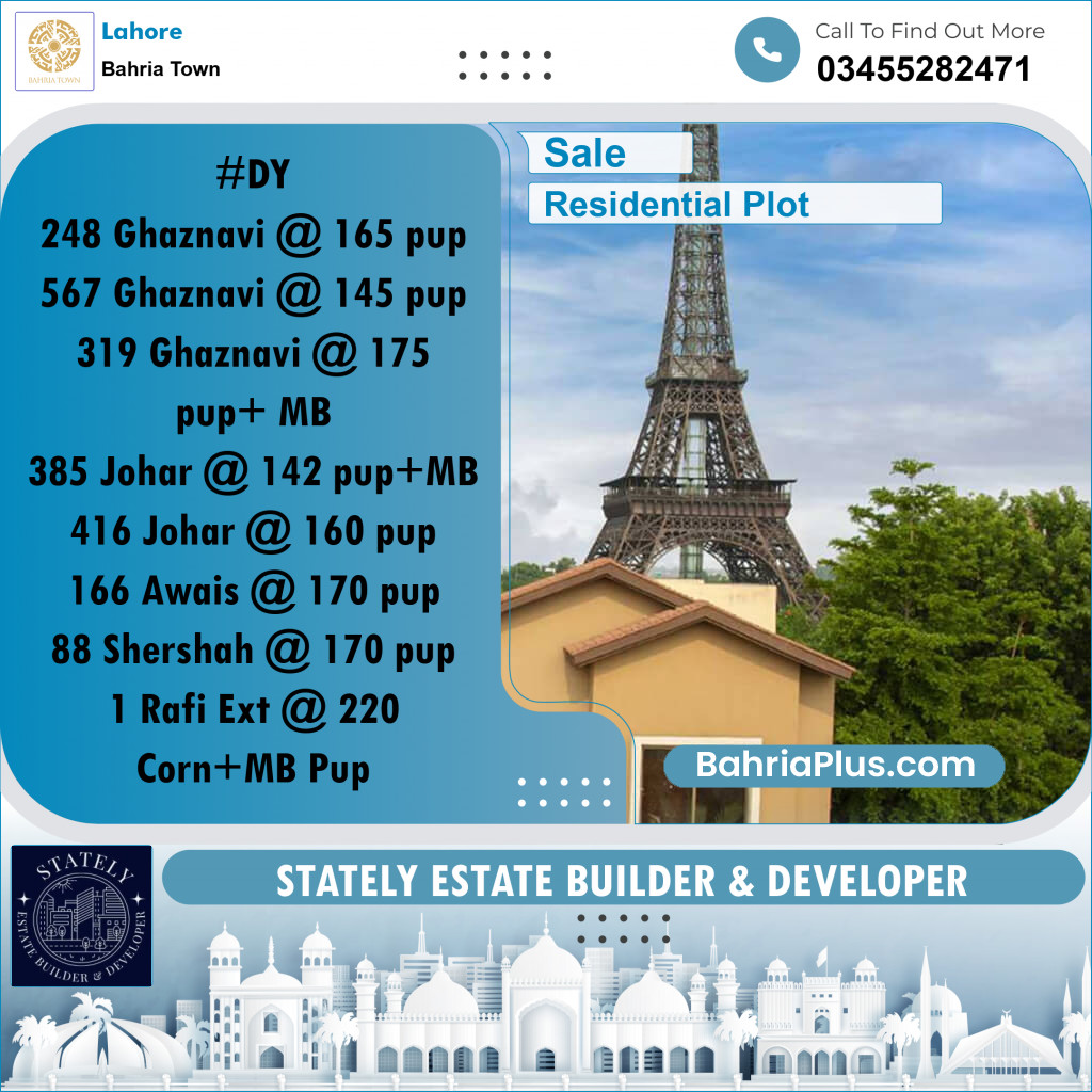 Residential Plot for Sale in Bahria Town, Lahore - (BP-222096)