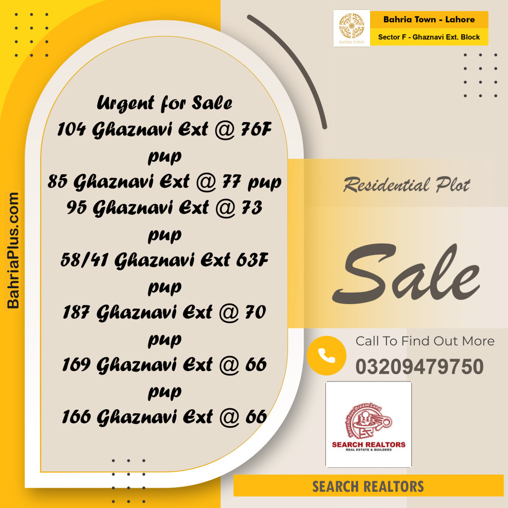 5 Marla Residential Plot for Sale in Sector F - Ghaznavi Ext. Block - Bahria Town, Lahore - (BP-222111)
