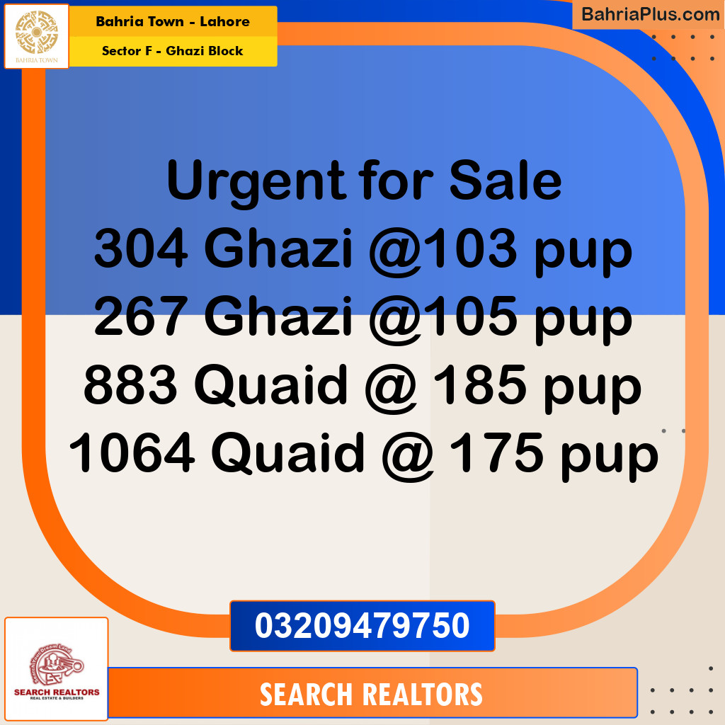10 Marla Residential Plot for Sale in Sector F - Ghazi Block -  Bahria Town, Lahore - (BP-222114)
