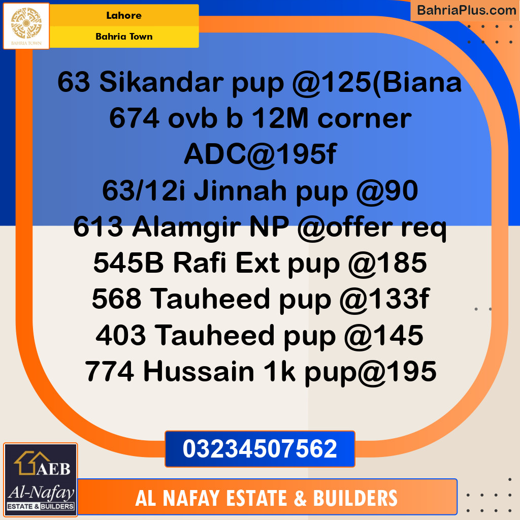 Residential Plot for Sale in Bahria Town, Lahore - (BP-222119)