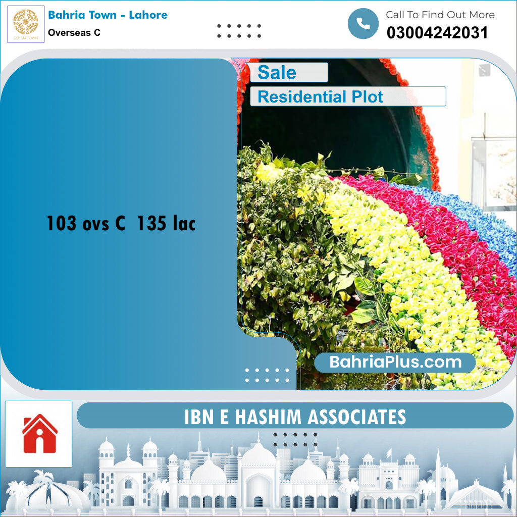 10 Marla Residential Plot for Sale in Overseas C -  Bahria Town, Lahore - (BP-222137)