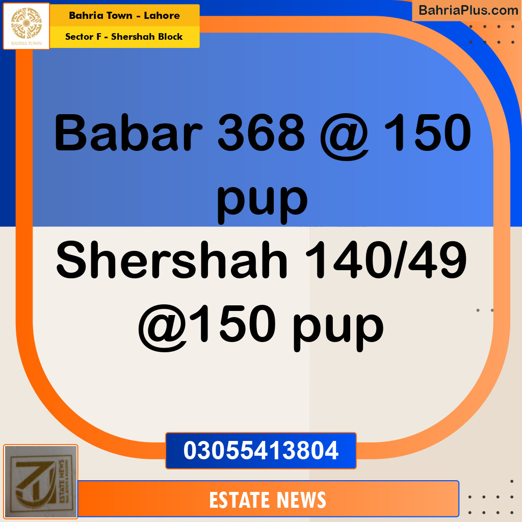 Residential Plot for Sale in Sector F - Shershah Block - Bahria Town, Lahore - (BP-222148)