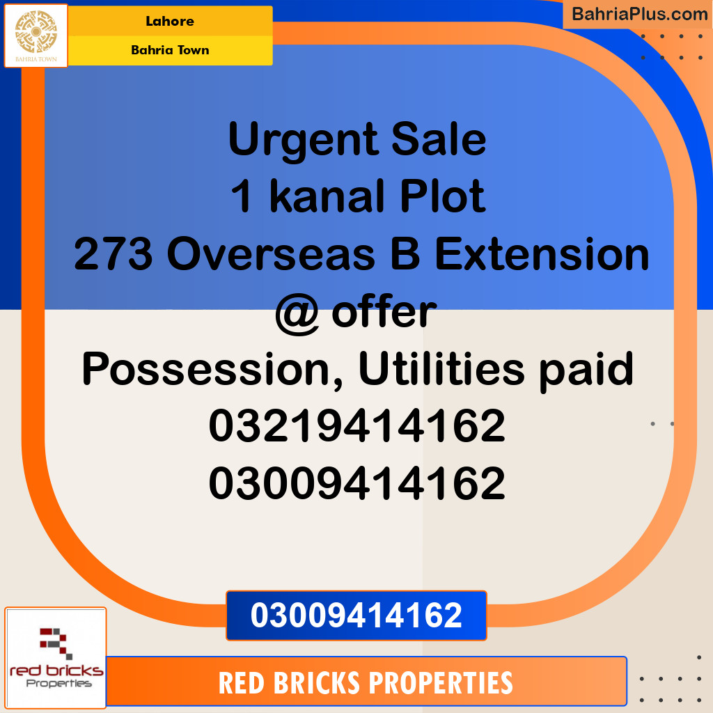 Residential Plot for Sale in Bahria Town, Lahore - (BP-222169)