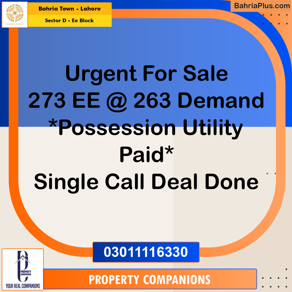 1 Kanal Residential Plot for Sale in Sector D - EE Block -  Bahria Town, Lahore - (BP-222185)
