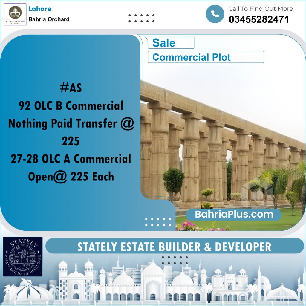 Commercial Plot for Sale in Bahria Orchard, Lahore - (BP-222257)