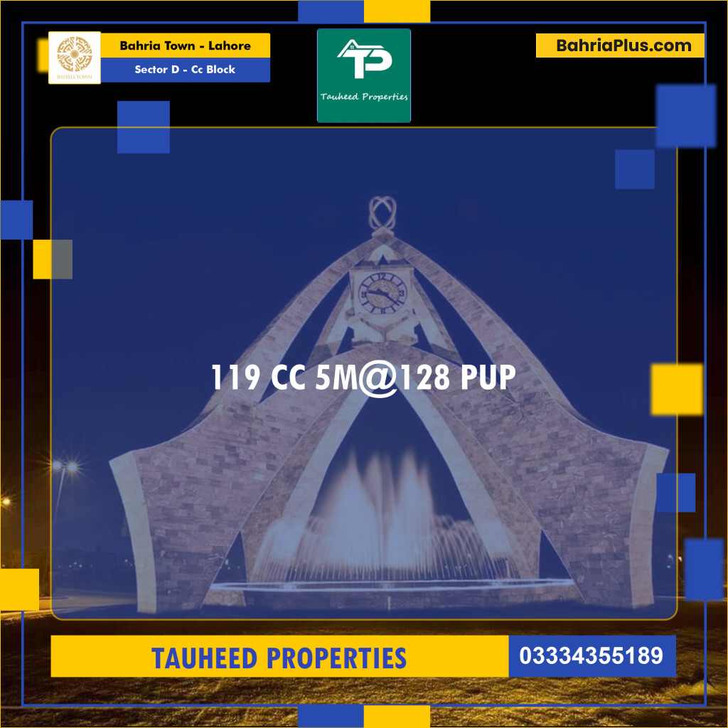 5 Marla Residential Plot for Sale in Sector D - CC Block - Bahria Town, Lahore - (BP-222260)