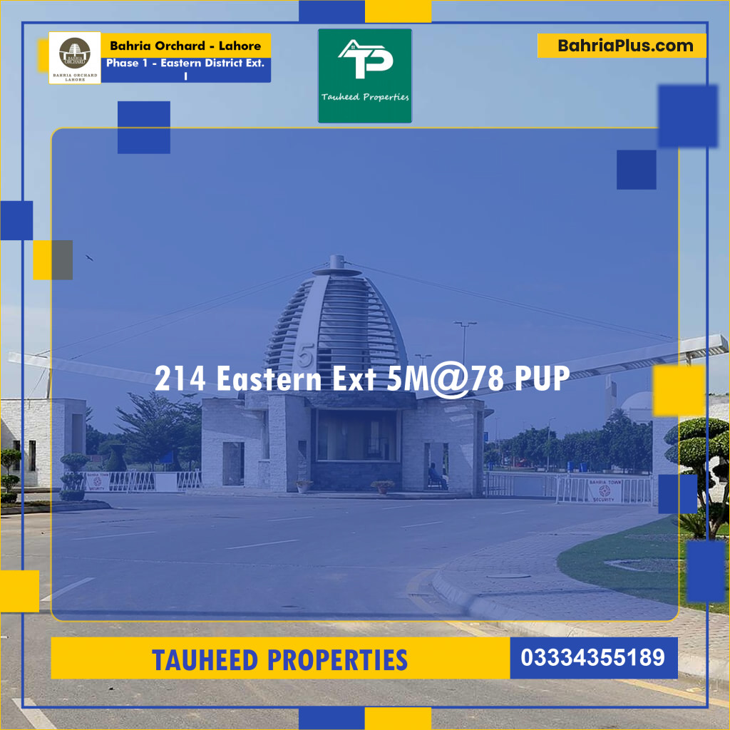 5 Marla Residential Plot for Sale in Phase 1 - Eastern District Ext. I -  Bahria Orchard, Lahore - (BP-222261)