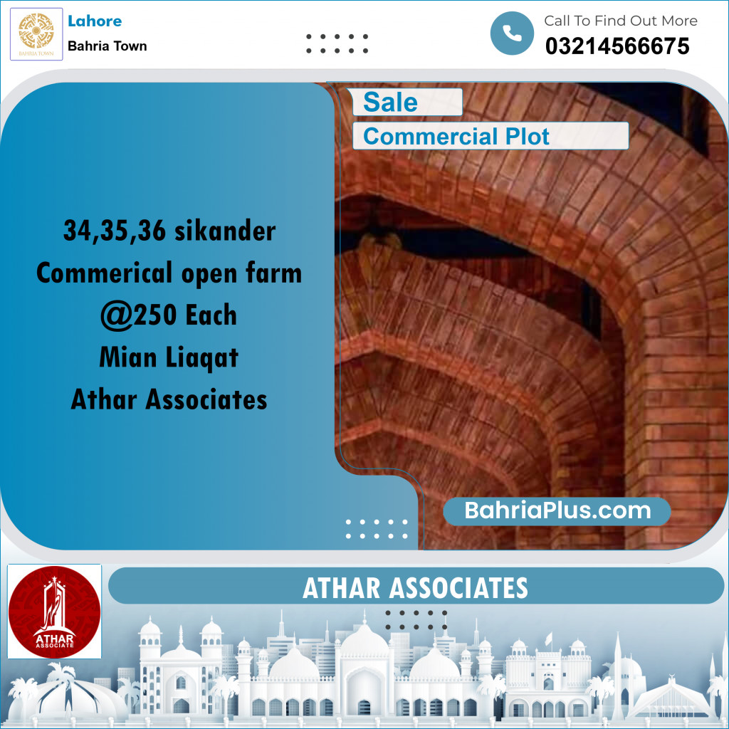 5 Marla Commercial Plot for Sale in Bahria Town, Lahore - (BP-222263)