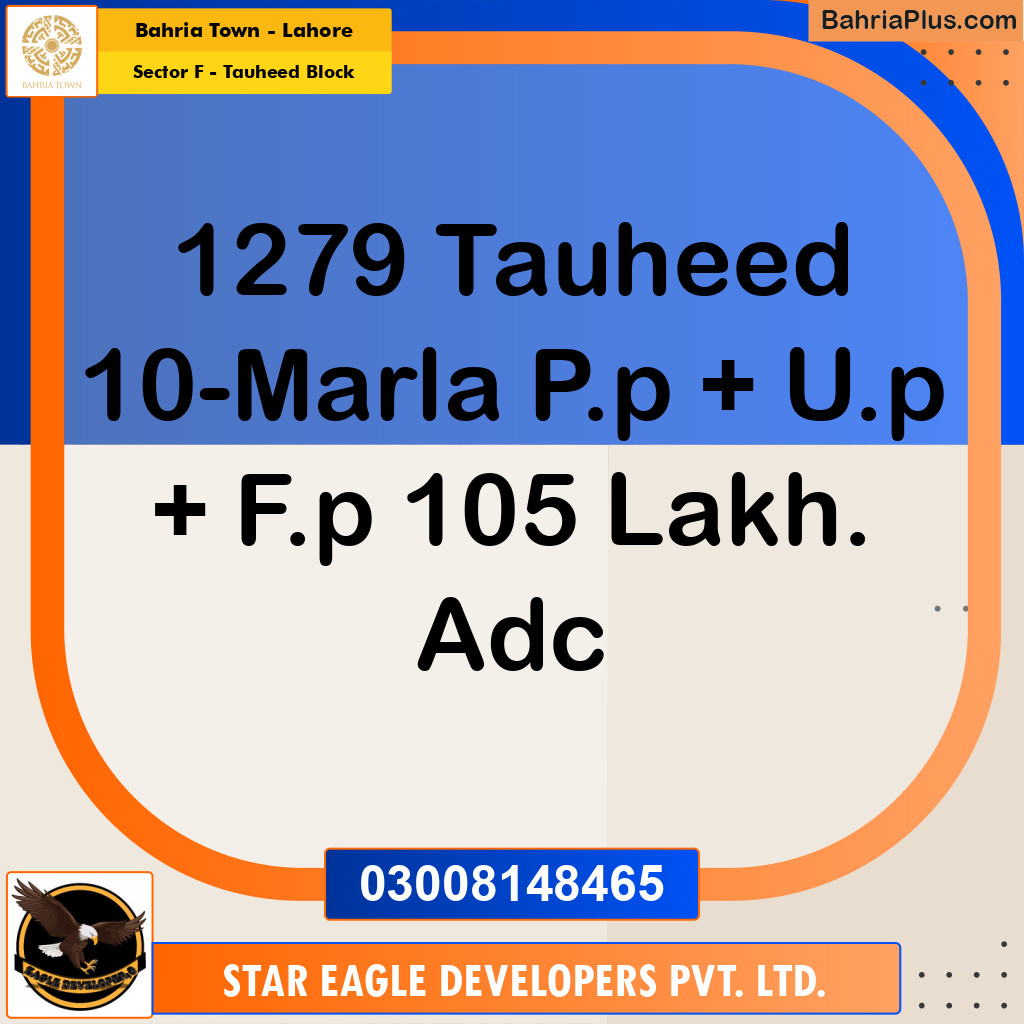 10 Marla Residential Plot for Sale in Sector F - Tauheed Block -  Bahria Town, Lahore - (BP-222264)