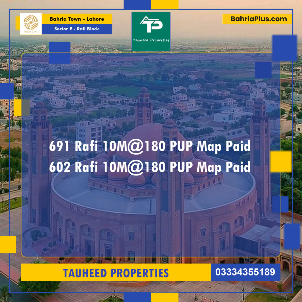 10 Marla Residential Plot for Sale in Sector E - Rafi Block -  Bahria Town, Lahore - (BP-222265)