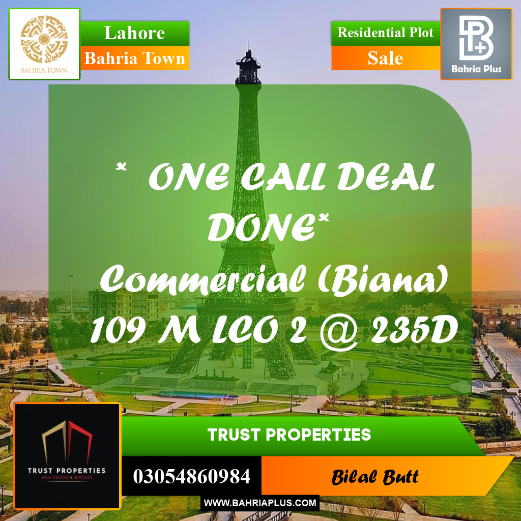 Residential Plot for Sale in Bahria Town, Lahore - (BP-222281)
