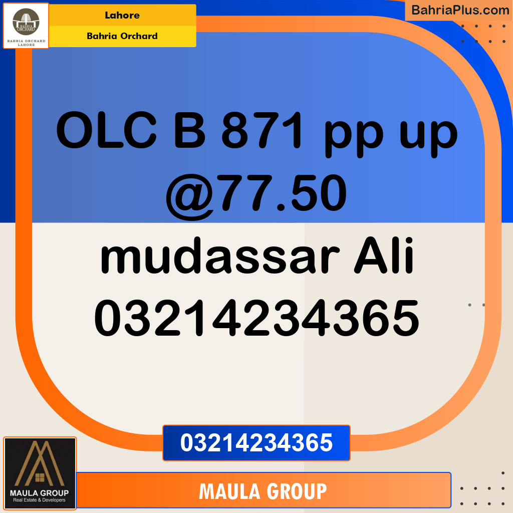 Residential Plot for Sale in Bahria Orchard, Lahore - (BP-222294)