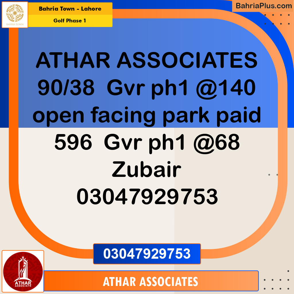 10 Marla Residential Plot for Sale in Golf Phase 1 -  Bahria Town, Lahore - (BP-222296)