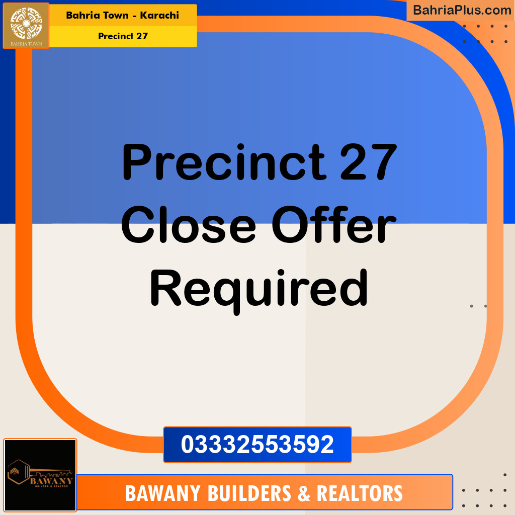 Residential Plot for Sale in Precinct 27 -  Bahria Town, Karachi - (BP-222310)