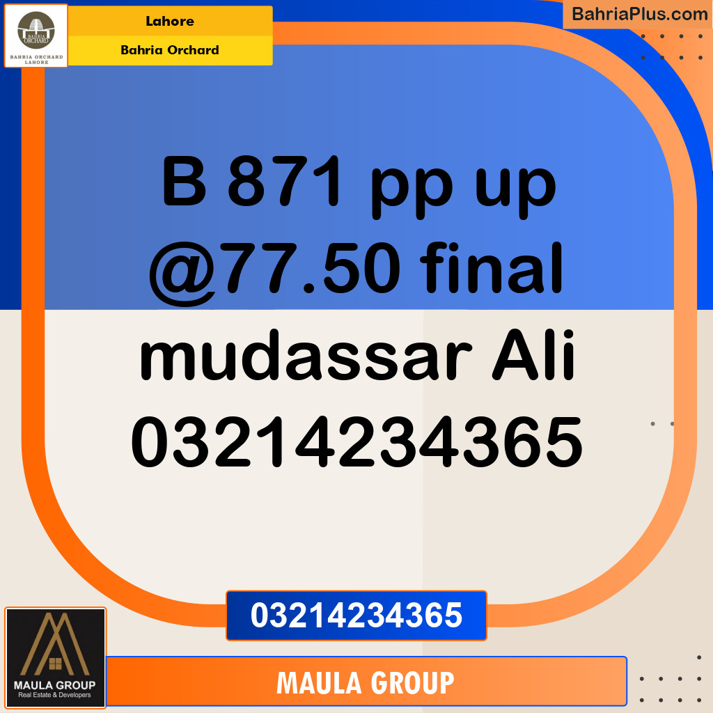 Residential Plot for Sale in Bahria Orchard, Lahore - (BP-222405)