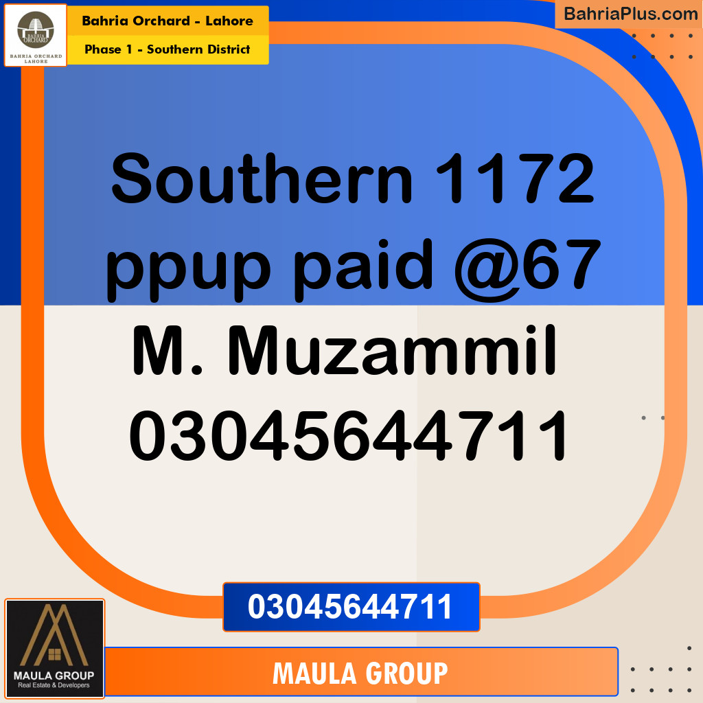 Residential Plot for Sale in Phase 1 - Southern District -  Bahria Orchard, Lahore - (BP-222412)