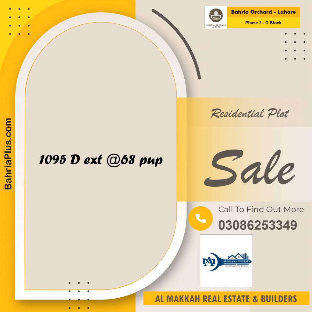 8 Marla Residential Plot for Sale in Phase 2 - D Block -  Bahria Orchard, Lahore - (BP-222477)