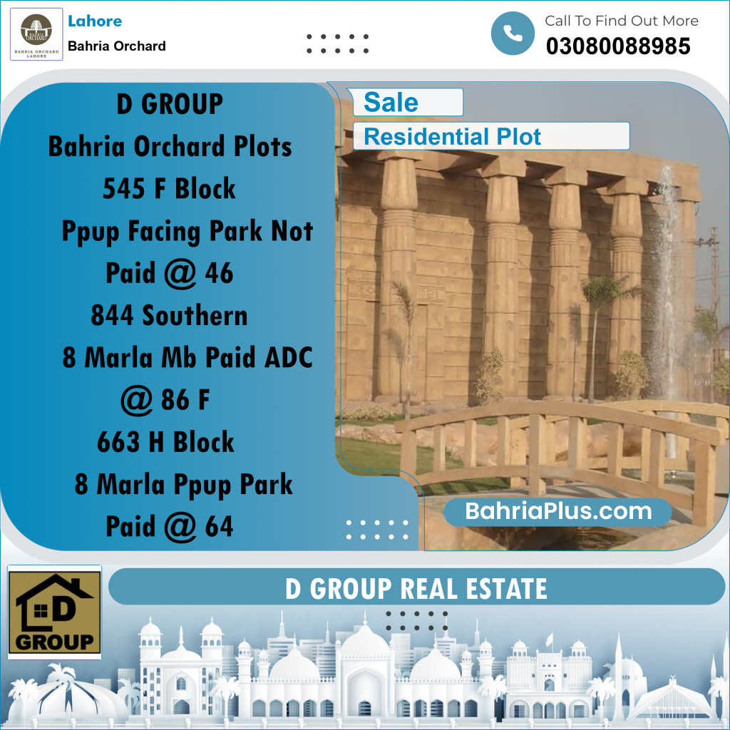 Residential Plot for Sale in Bahria Orchard, Lahore - (BP-222485)