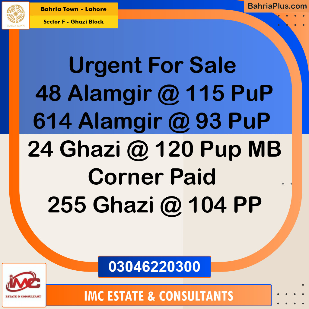 Residential Plot for Sale in Sector F - Ghazi Block - Bahria Town, Lahore - (BP-222520)