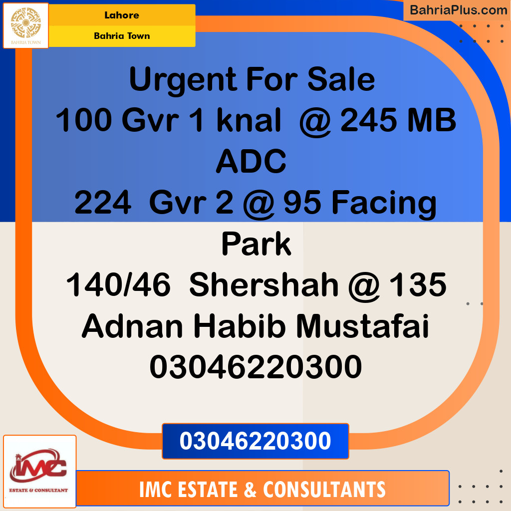 Residential Plot for Sale in Bahria Town, Lahore - (BP-222521)