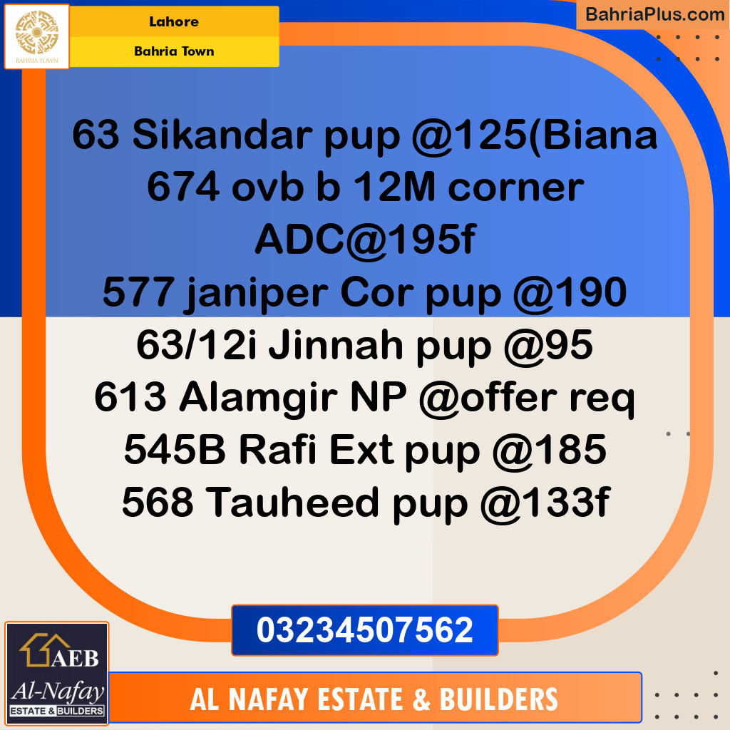 Residential Plot for Sale in Bahria Town, Lahore - (BP-222525)