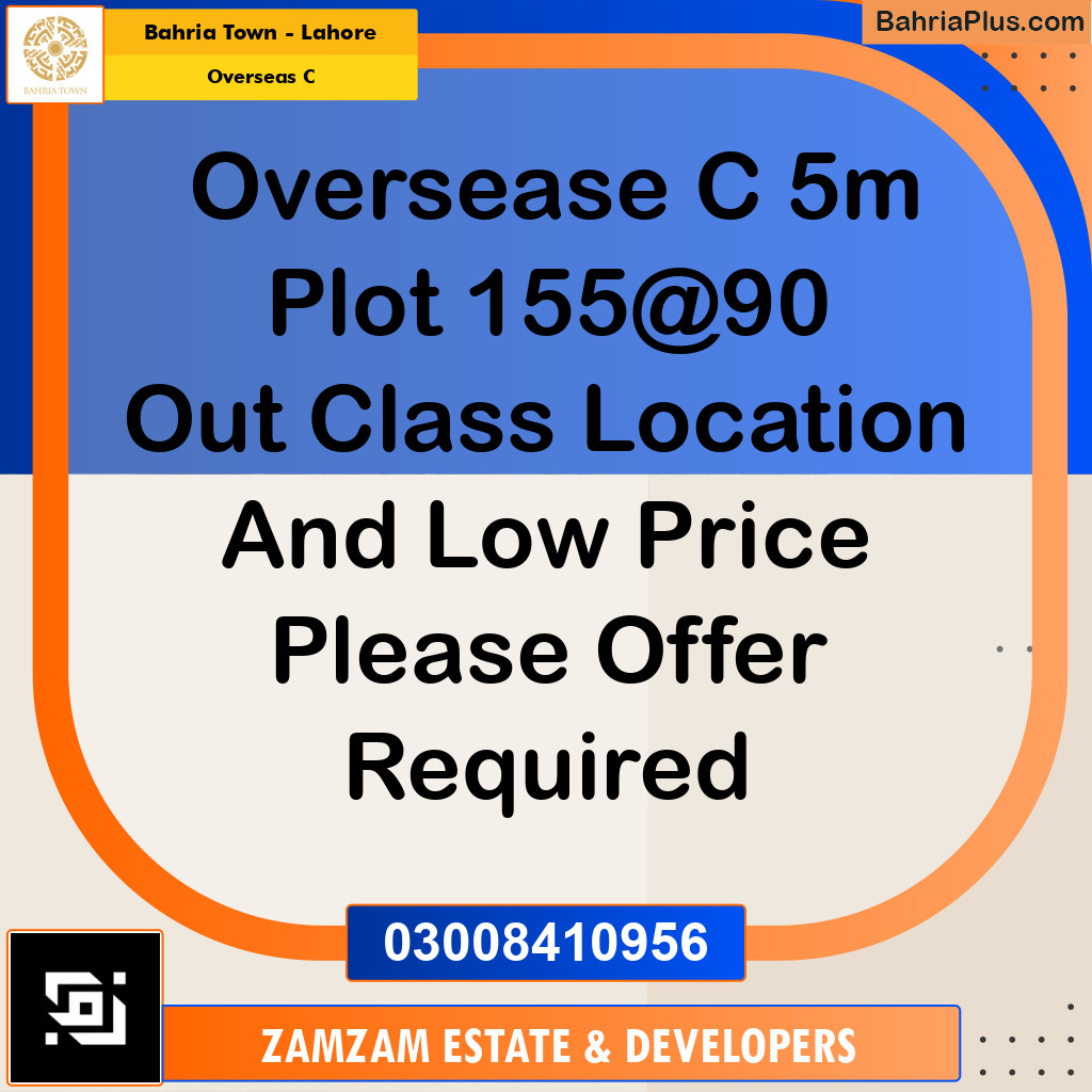 5 Marla Residential Plot for Sale in Overseas C -  Bahria Town, Lahore - (BP-222537)