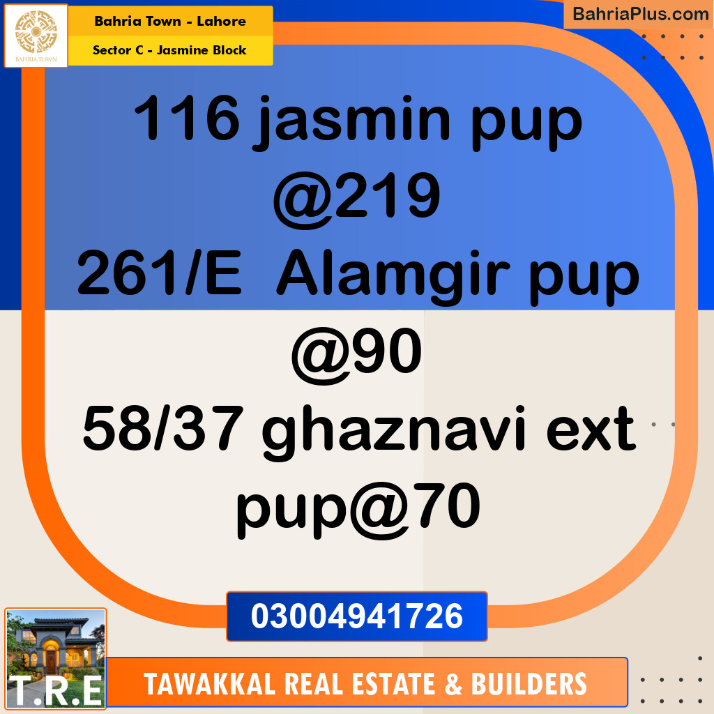 10 Marla Residential Plot for Sale in Sector C - Jasmine Block - Bahria Town, Lahore - (BP-222591)