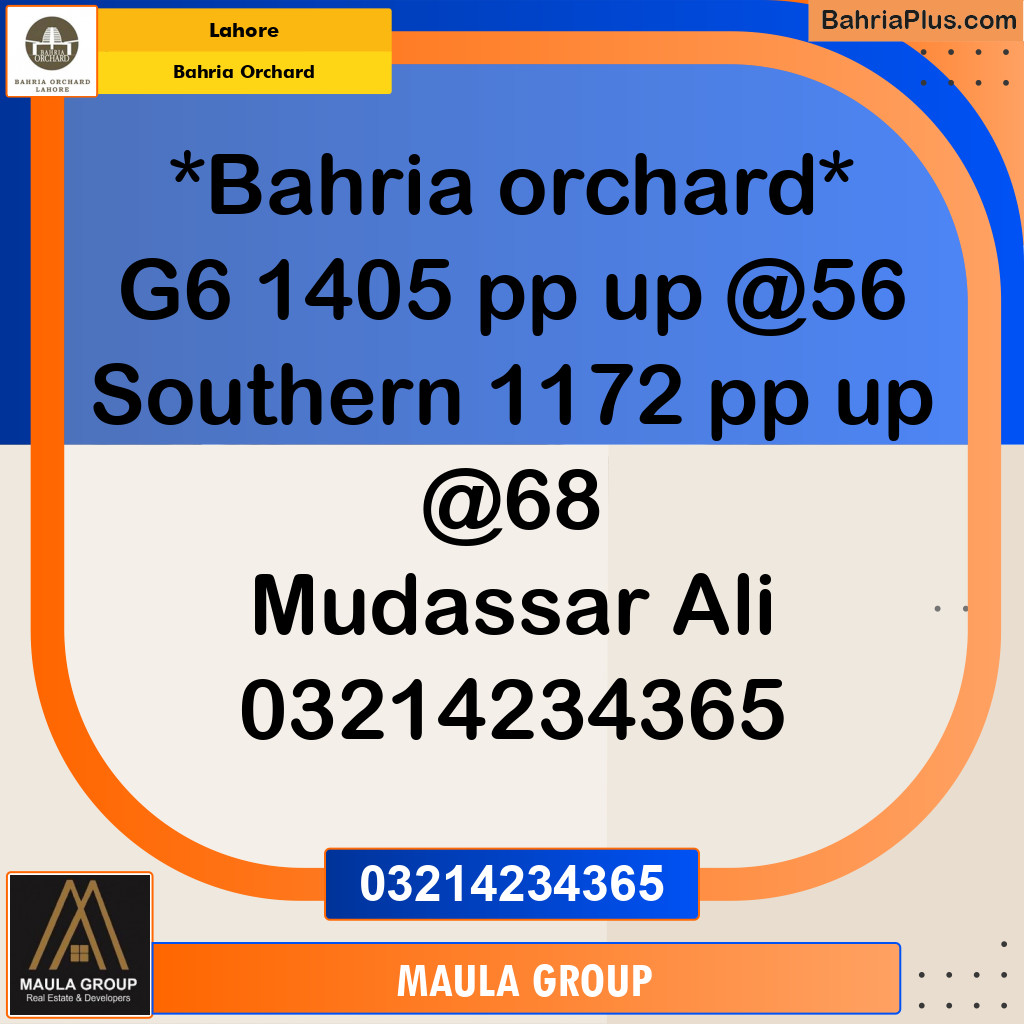 Residential Plot for Sale in Bahria Orchard, Lahore - (BP-222599)