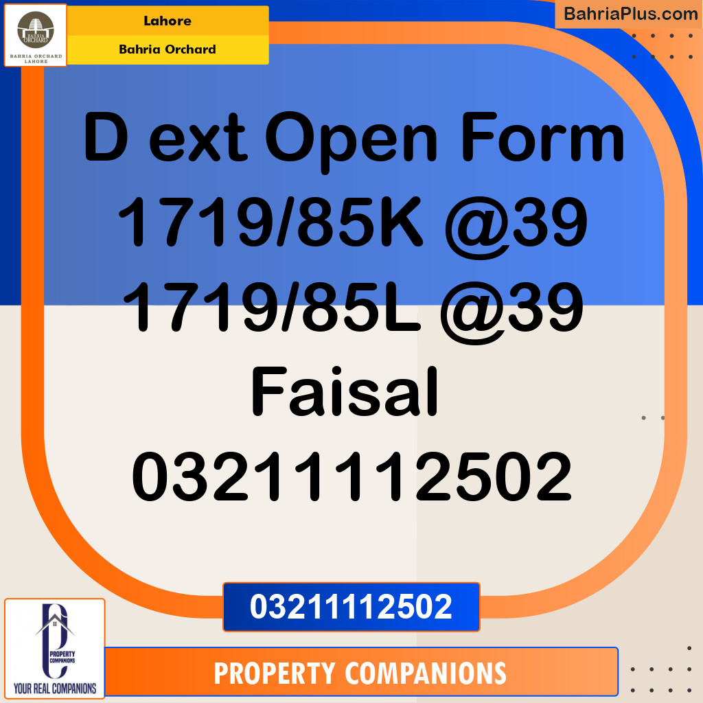 Residential Plot for Sale in Bahria Orchard, Lahore - (BP-222606)