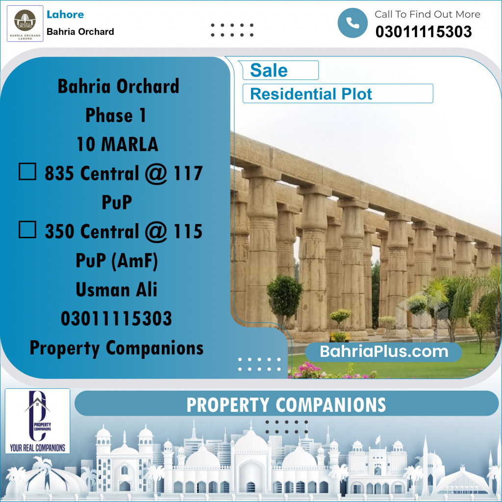 Residential Plot for Sale in Bahria Orchard, Lahore - (BP-222608)