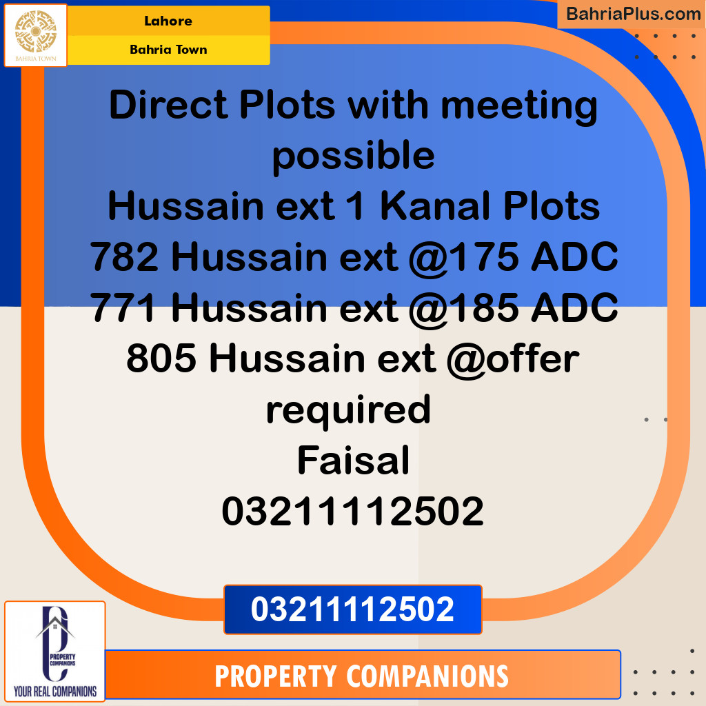 Residential Plot for Sale in Bahria Town, Lahore - (BP-222611)