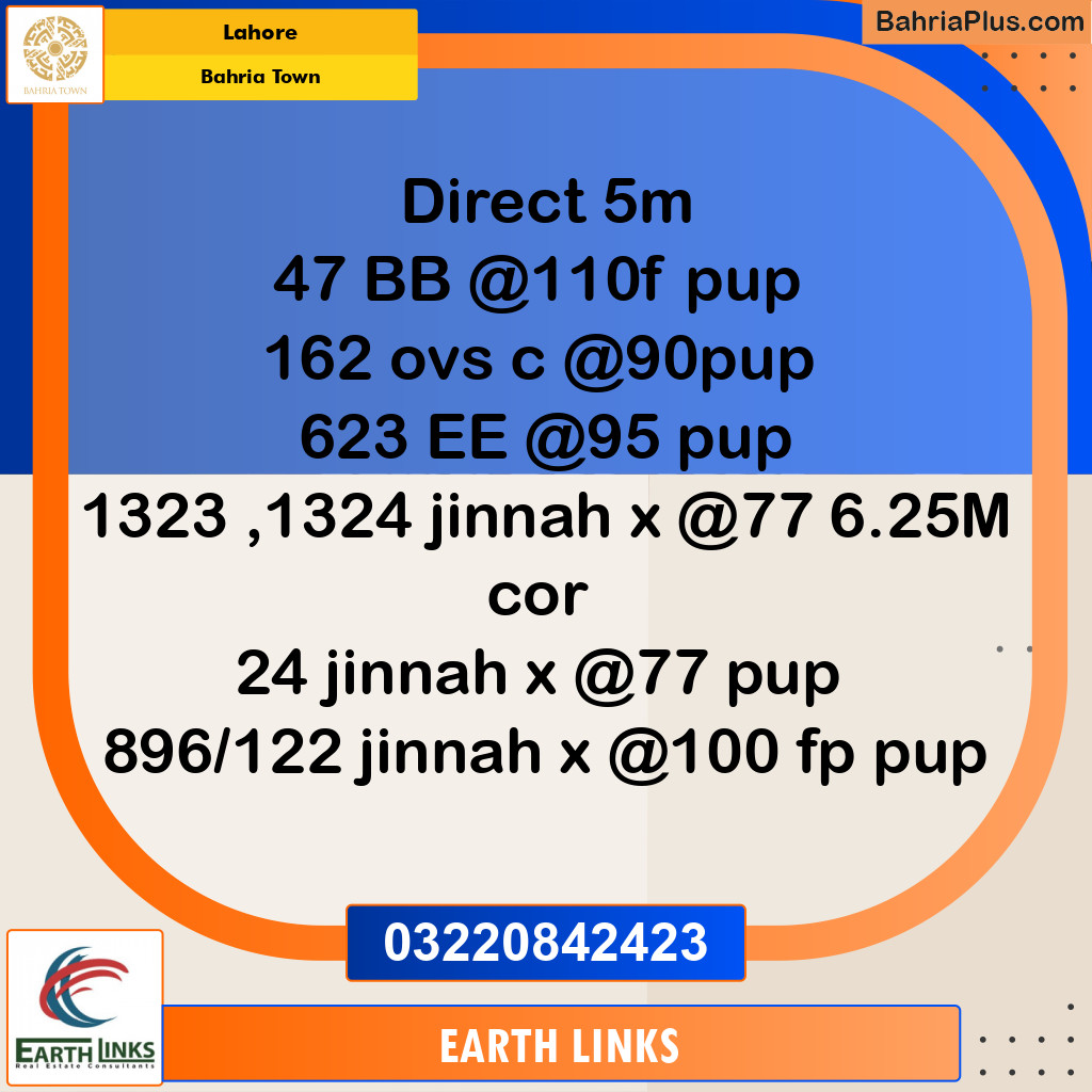 Residential Plot for Sale in Bahria Town, Lahore - (BP-222629)