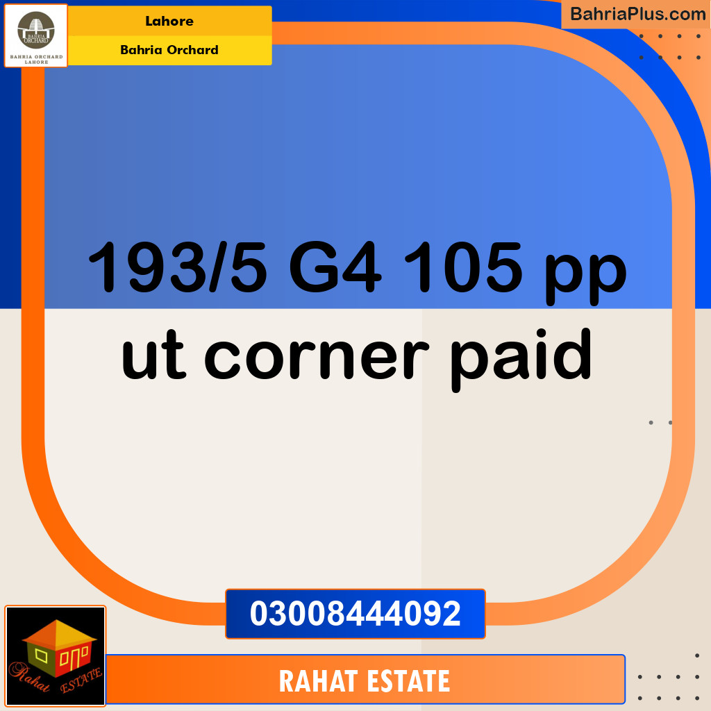 Residential Plot for Sale in Bahria Orchard, Lahore - (BP-222663)