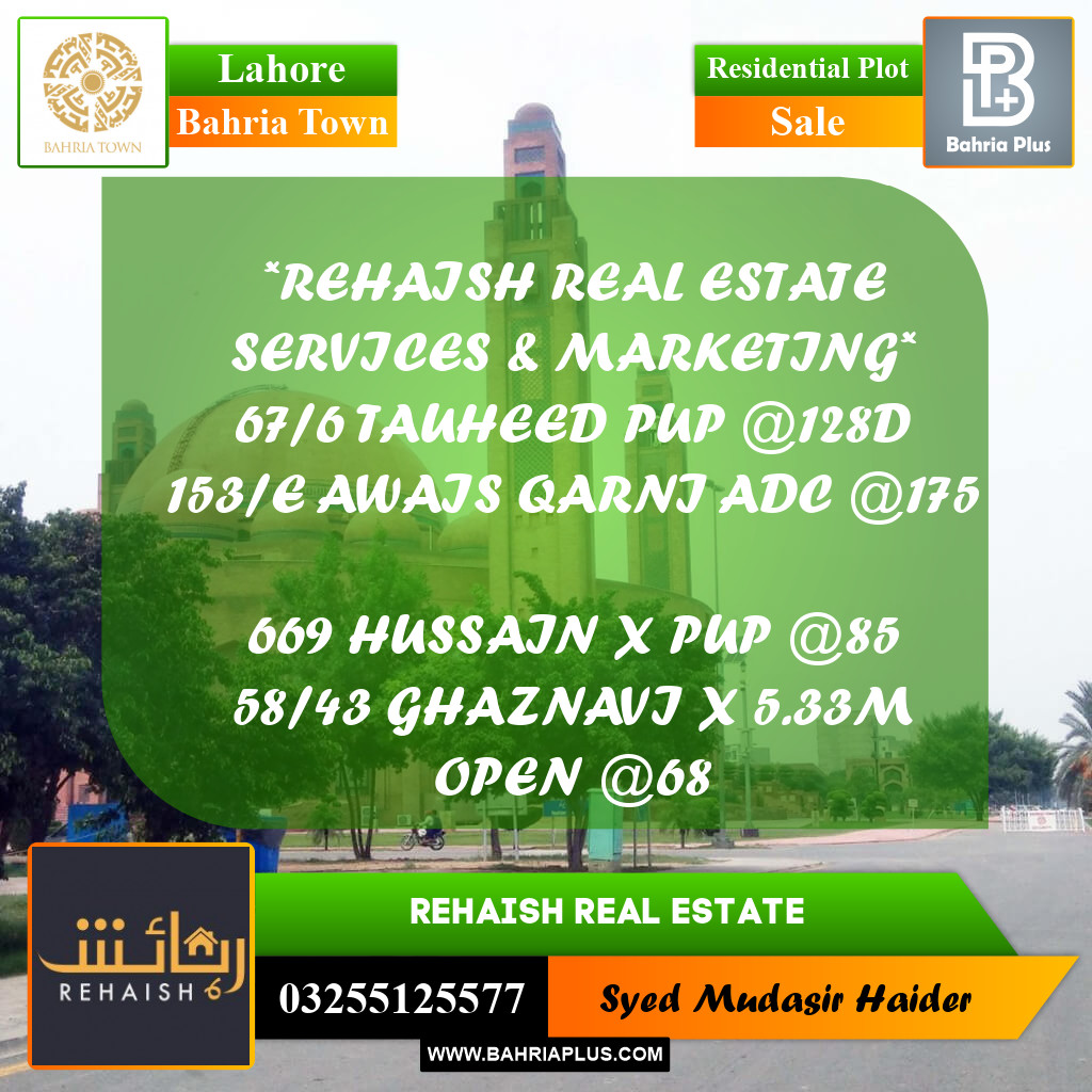 Residential Plot for Sale in Bahria Town, Lahore - (BP-222698)