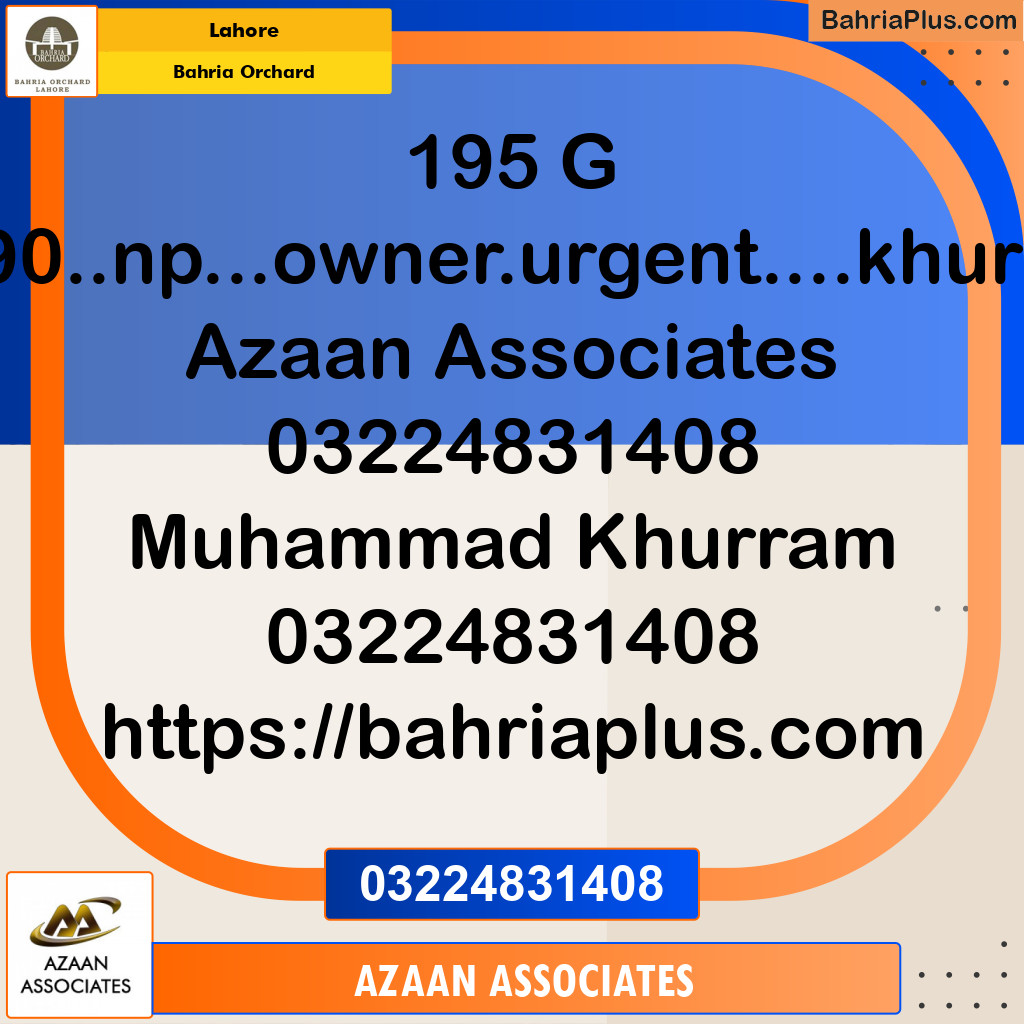 Residential Plot for Sale in Bahria Orchard, Lahore - (BP-222713)