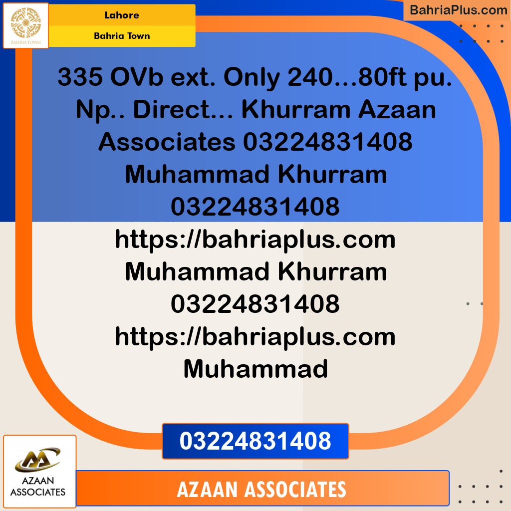 Residential Plot for Sale in Bahria Town, Lahore - (BP-222715)