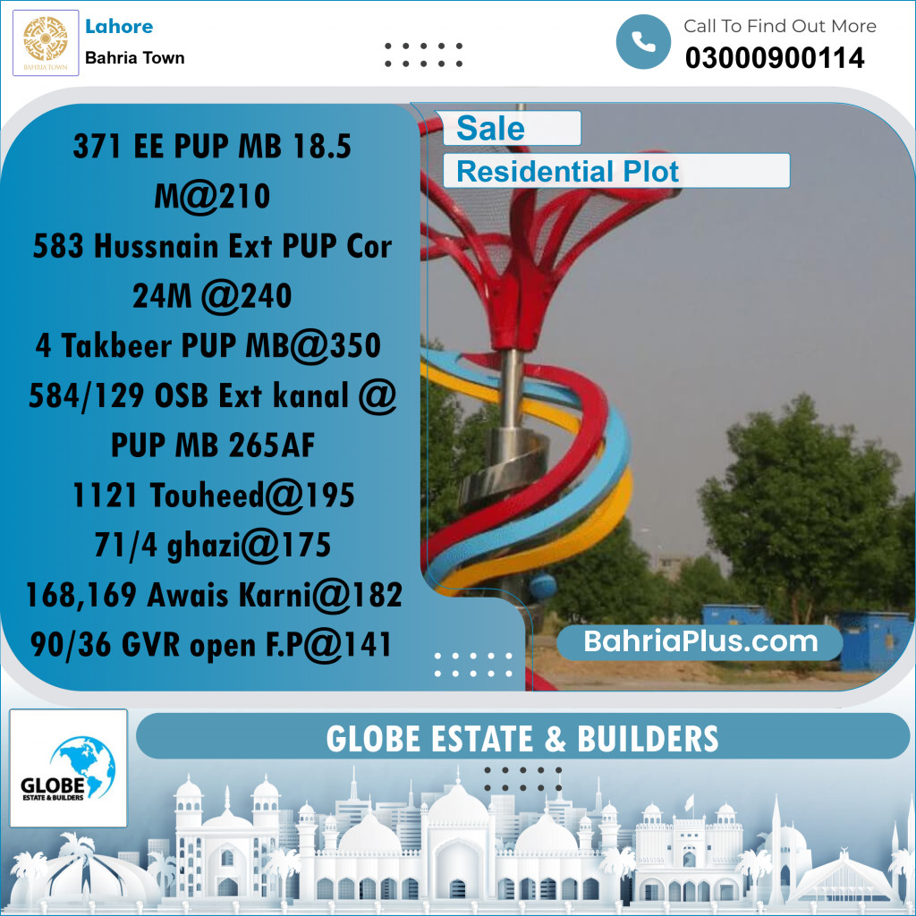 Residential Plot for Sale in Bahria Town, Lahore - (BP-222742)