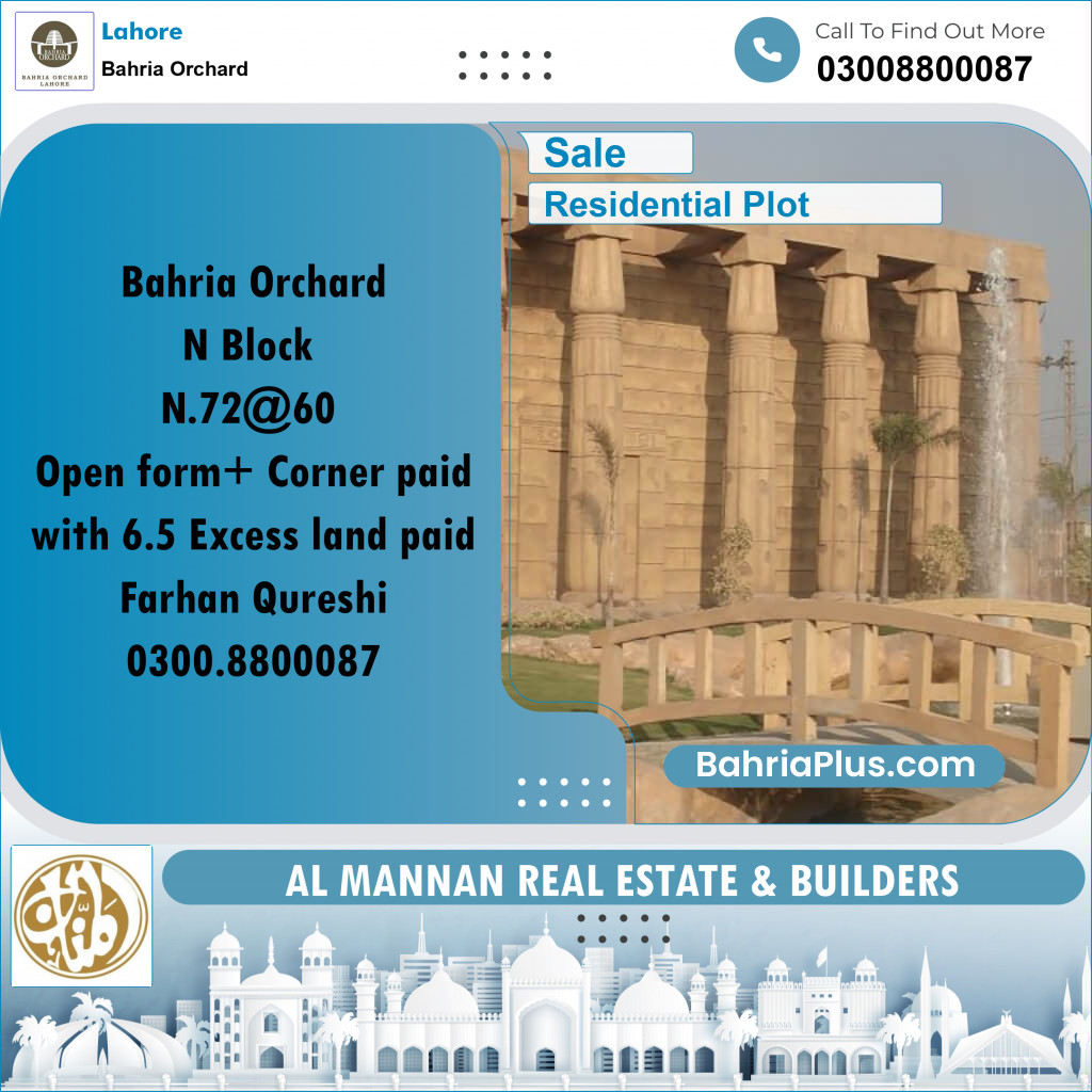 Residential Plot for Sale in Bahria Orchard, Lahore - (BP-222804)