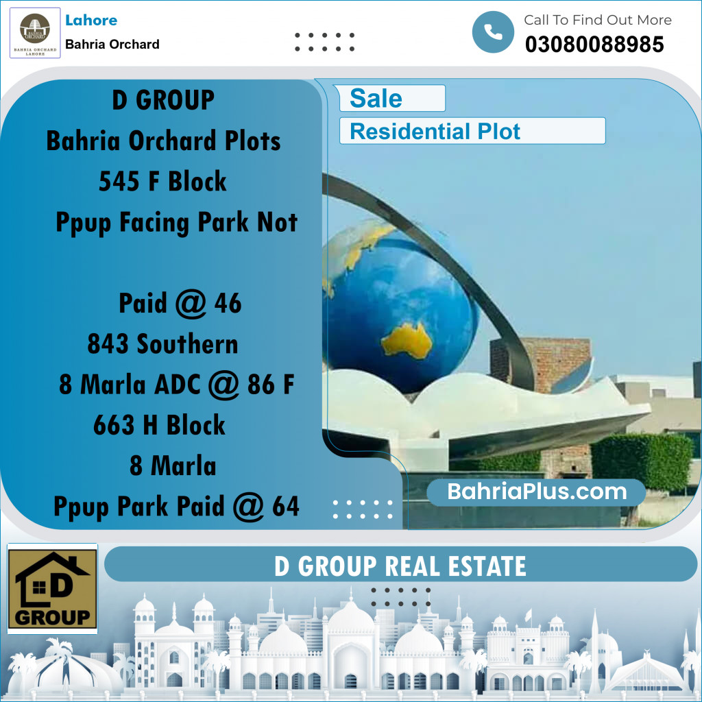 Residential Plot for Sale in Bahria Orchard, Lahore - (BP-222907)
