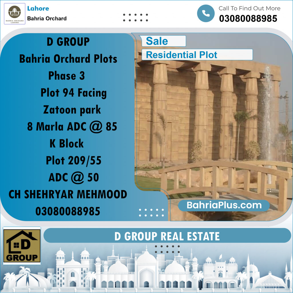 Residential Plot for Sale in Bahria Orchard, Lahore - (BP-222909)