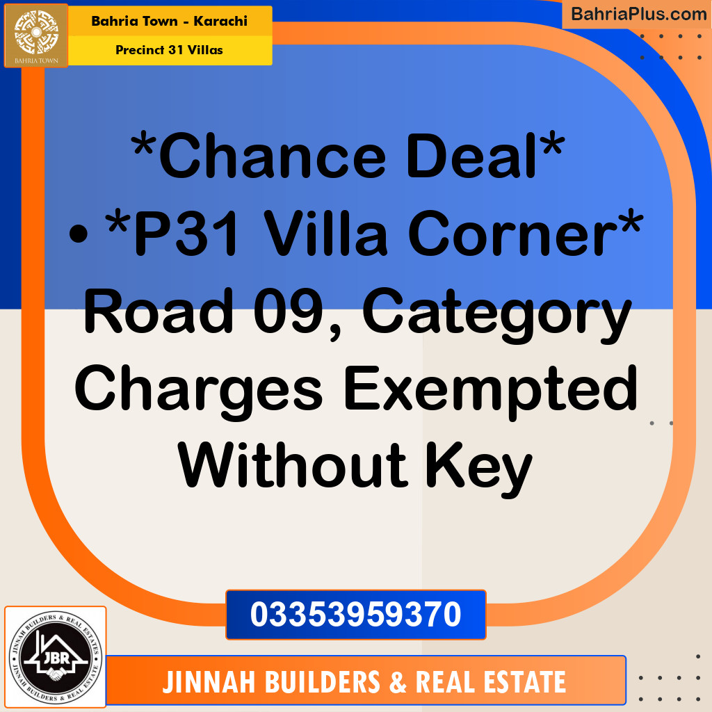 235 Sq. Yards Residential Plot for Sale in Precinct 31 Villas - Bahria Town, Karachi - (BP-222933)