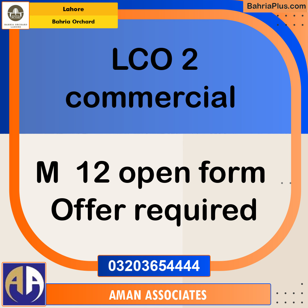 Commercial Plot for Sale in Bahria Orchard, Lahore - (BP-222942)