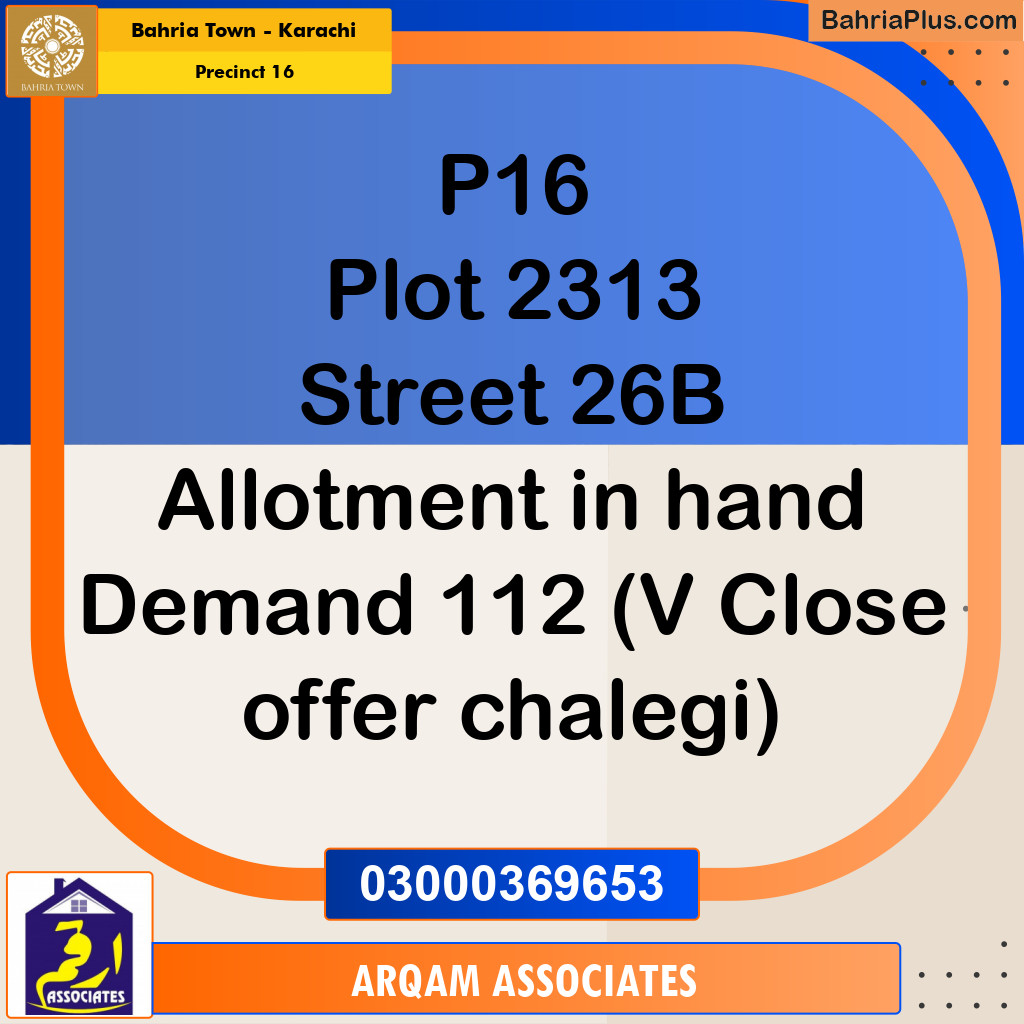 250 Sq. Yards Residential Plot for Sale in Precinct 16 -  Bahria Town, Karachi - (BP-222950)
