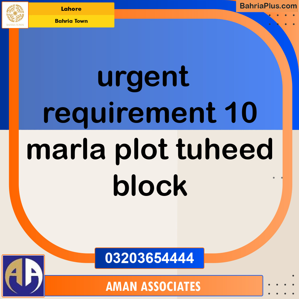 Residential Plot for Sale in Bahria Town, Lahore - (BP-222956)